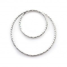 Intercalaire double rond martèle ,22mm, argent 925  x 1pcs