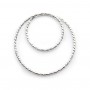 Intercalaire double rond martèle ,22mm, argent 925  x 1pcs