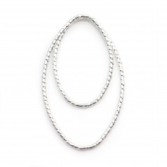 Intercalaire double ovale martèle ,17x27mm, argent 925  x 1pcs