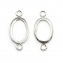 Intercalaire support ovale à coller, argent 925, 10X14mm x 1pc