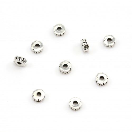 Cuenta entrelazada 3.8mm - Plata 925 x 6pcs