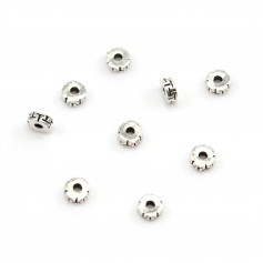 Perles intercalaires fleurs en argent 925 6.0x4.0mm x 5pcs