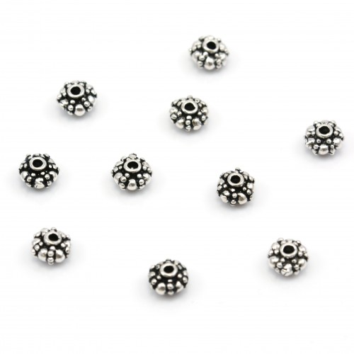 925 Contas intercaladas de prata esterlina 5,8mm x 2pcs