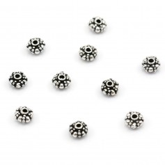 Perle intercalaires en argent 925 en forme de fleur 5.8mm x2pcs