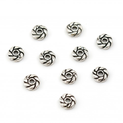 925er Silber Zwischenperle in Blumenform 4.80mm x5pcs