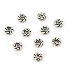 Perle intercalaires en argent 925 en forme de fleur 4.80mm x5pcs