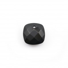 Pendentif agate noire carré facette 10mm x 1pc