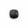Pendentif agate noire carré facette 10mm x 1pc