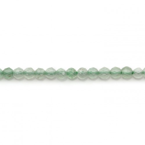 Aventurine verte, de forme ronde facetté, de taille 2mm x 40cm