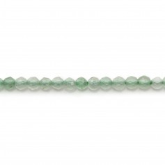 Aventurine verte, de forme ronde facetté, de taille 2mm x 40cm