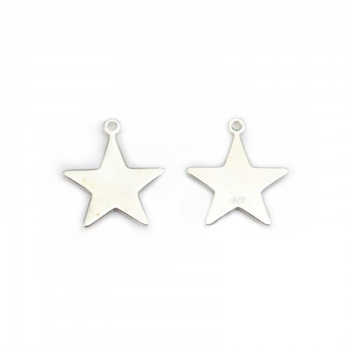 Charm star openwork ,sterling silver 925, 8x13.5mm x 2pcs