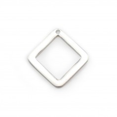 Breloque carré plat en argent 925 9mm x 2pcs