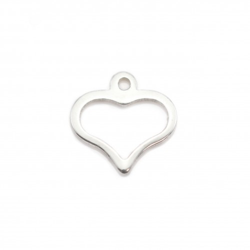 Breloque en forme de coeur 8mm en argent 925  x 4pcs