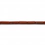 Jaspe rouge, en forme de tube 4x13mm x 40cm
