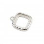Breloque support  pour cabochon carré, argent 925, 10mm x 1pc