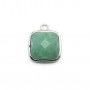 Breloque support  pour cabochon carré, argent 925, 10mm x 1pc