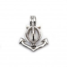 Pendentif ancre en argent 925 rhodié 23x27mm x 1pc