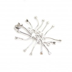 Pendentif en argent 925 rhodié & zirconium pour perle baroque x 1pc