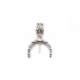 Pendentif en argent 925 rhodié pour perle semi percé x 1pc