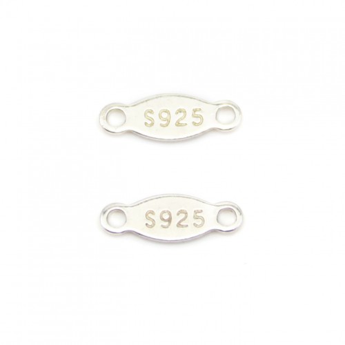 925 sterling silver "silver" tag 3x8mm x 10pcs