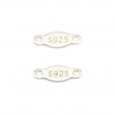 Tag "silver" en argent 925 3x8mm x 10pcs