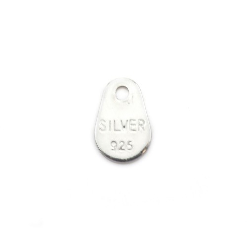 Tag "silver" en argent 925 3.5x5.5mm x 10pcs