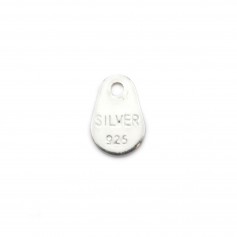 Tag "silver" en argent 925 3.5x5.5mm x 10pcs