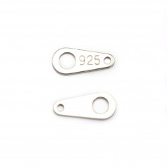 Tag "silver" en argent 925 3.5x8.5mm x 10pcs