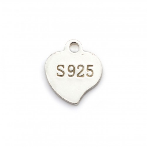 925 sterling silver "silver" tag 6mm  x 10pcs