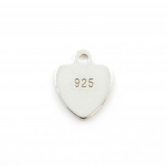 Tag "silver" en argent 925 7x9mm x 5pcs