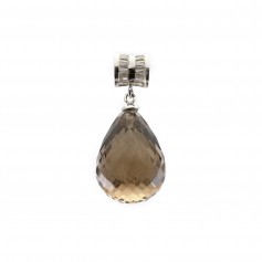 Pendentif quartz fumé avec bélière en argent 925 x 1pc