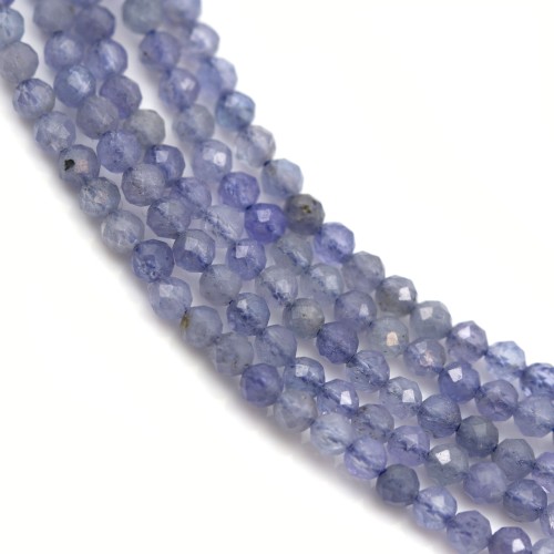 Faceted round tanzanite 2mm x 39cm