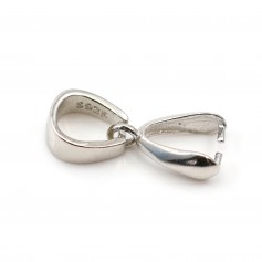 Attache pendentif & bélière, argent 925 rhodié, 7.5x18mm x 1pc