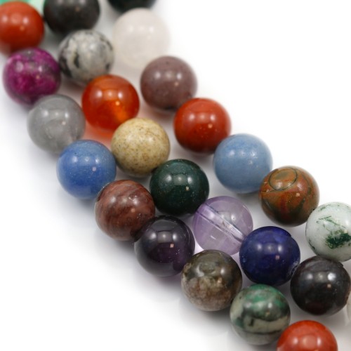 Pierres mixtes ronde 6mm x 40cm