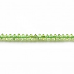 Peridot rondelle boulier facette 2x3mm sur fil 39cm