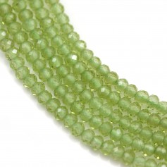 Péridot rondelle facette 2x3mm x 40cm