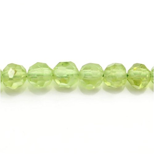 Peridot Round faceted 4mm x 35cm