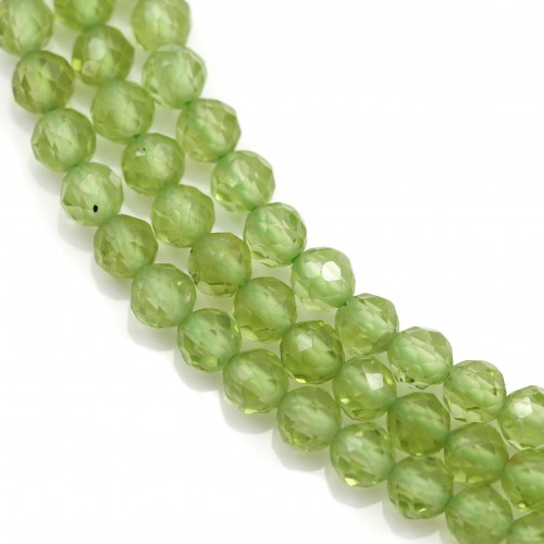 Peridot Rund Facette 3-3.5mm x 40cm