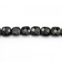 Agate noire de forme carré facetté 6mm x 6 pcs