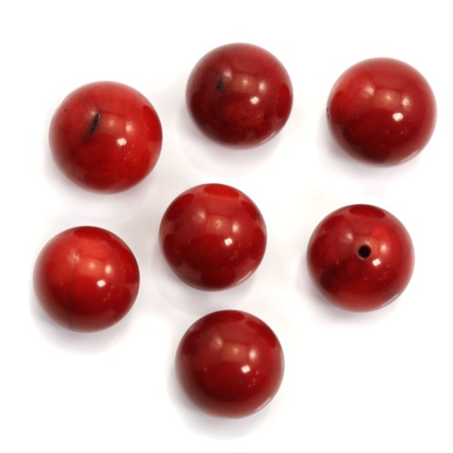 Roter Seebambus, halbgebohrt, rund, 12mm x2St