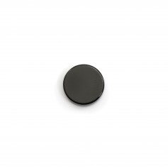 Cabochon onyx noir, rond plat, 8mm x2pcs