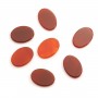 Cabochon cornaline, ovale plat, 10x14mm x1pc