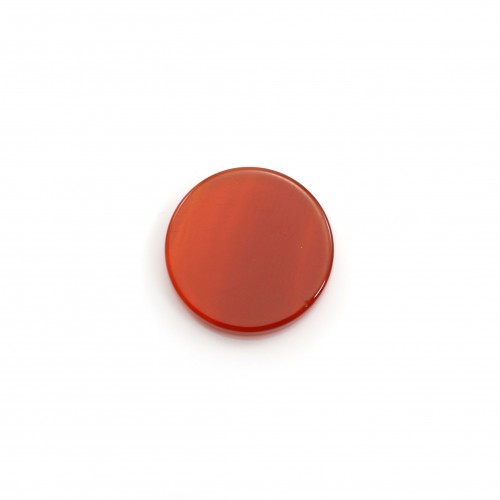 Cabochon agate rouge, rond plat, 12mm x 1pc