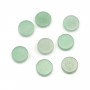 Cabochon aventurine, rond plat 10mm x2pcs
