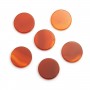 Cabochon cornaline, rond plat, 14mm x1pc