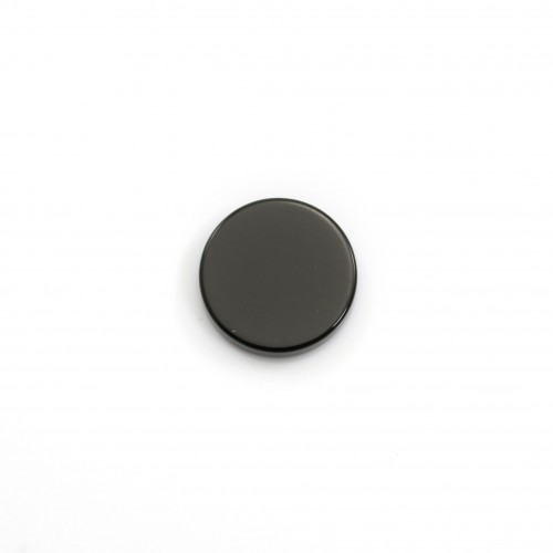 Cabochon Onyx noir, rond plat 14mm x1pc