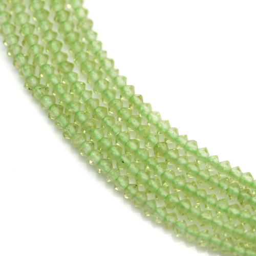 Peridoto, disco sfaccettato 1,3x2 mm x 39 cm