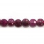 Rubis rouhe, de forme ronde plate facetté, 4mm x 40cm
