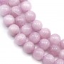 Kunzite de couleur violette, de forme ronde, 10mm x 40cm