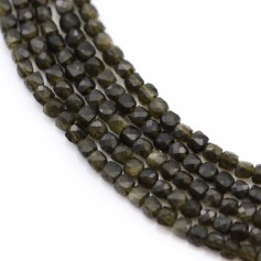 Obsidienne en forme de cube facette 2mm x 40cm